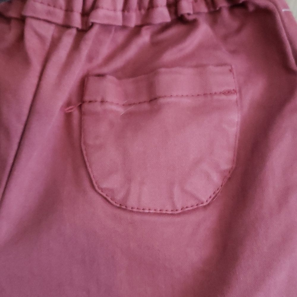 Dusty pink/red paperbag pants - Picture 3 of 4